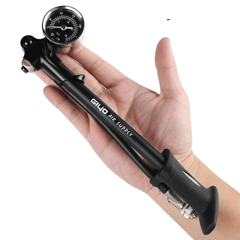 GIYO Bicycle Tyre/Shock Absorber Pump MTB-300psi High Pressure for Damper & Spring Fork Mini Handbikes Pump Portable Including Presta and Schrader Valve Adapter