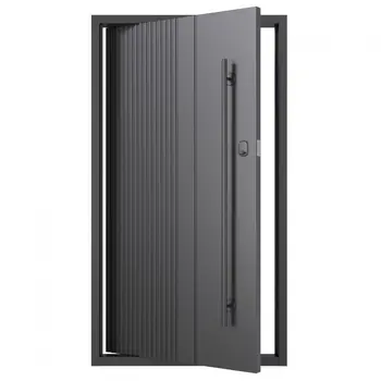 Modern Aluminum Security Entrance Doors Aluminum Alloy Front Entry with Finished Surface for Houses