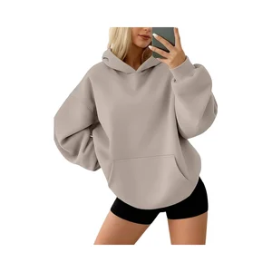 AUTOMET Women's Oversized Fleece Pullover Hoodies & Sweatshirts 2026 Fall Winter Y2K Casual Button-Up Collar Regular Sleeve