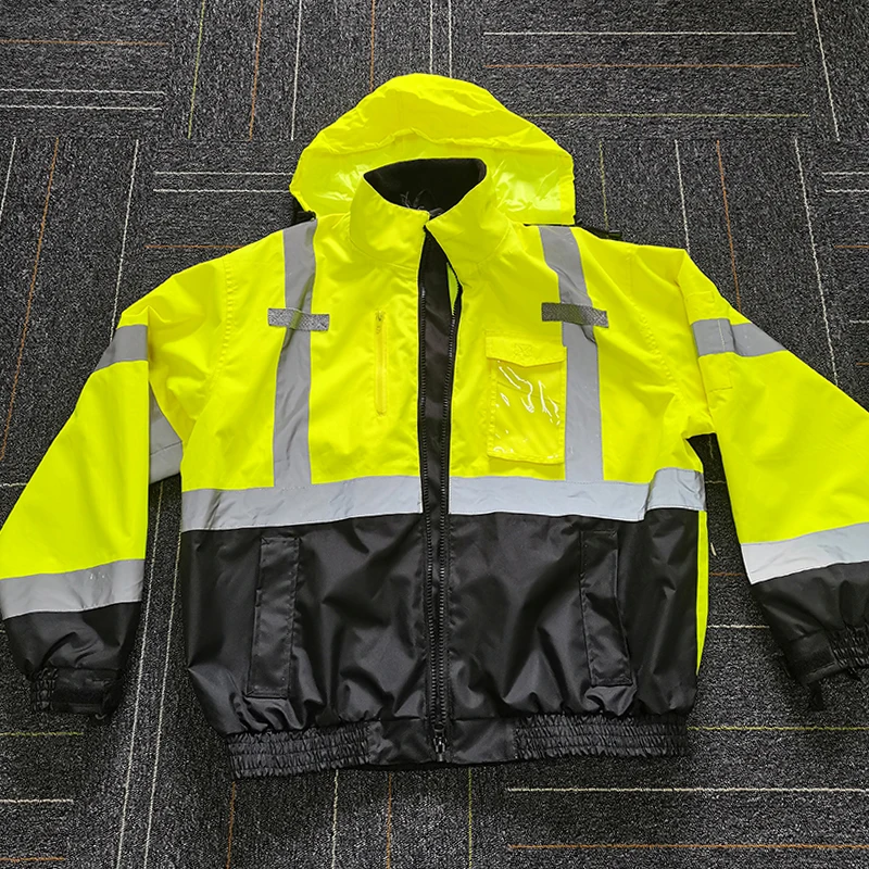 Wholesale Hoodie Workwear 3in1 jacket Tape Fleece-Lined Jacket Reflective Safety Clothing Work Clothes