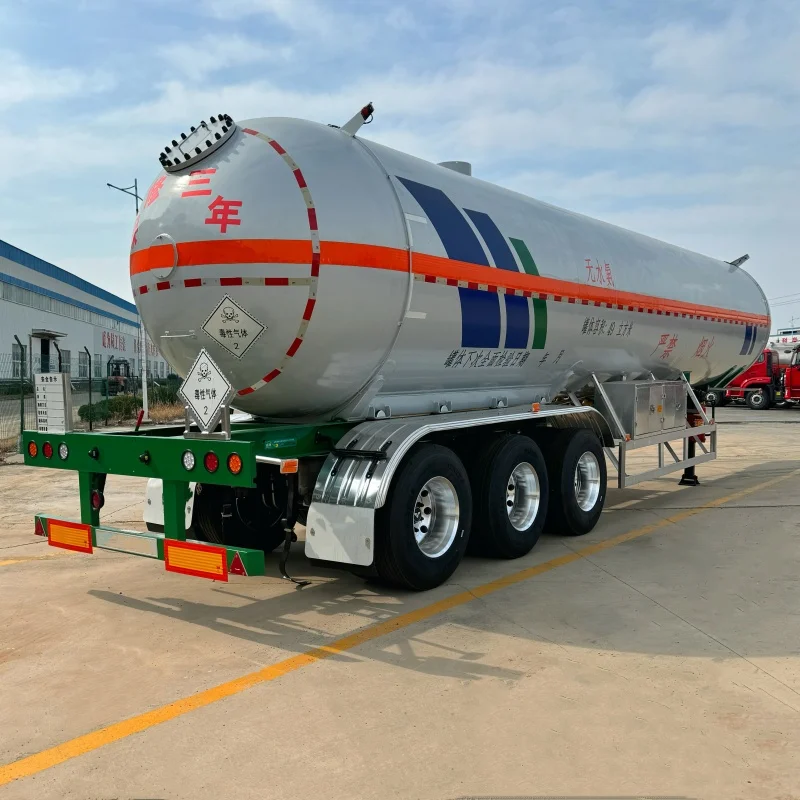 3-Axle 49 Cubic Meters Steel Semi Trailer for Dangerous Goods Liquefied Petroleum Gas & Anhydrous Ammonia Tank Truck