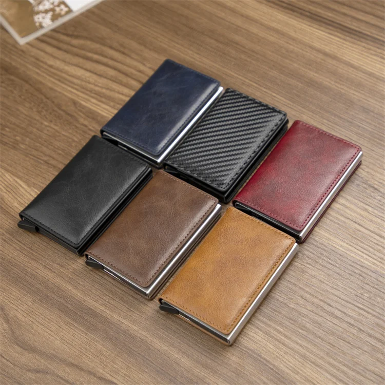 ID Credit Bank Card Holder Wallet Luxury Brand Men anti Rfid Blocking  Protected