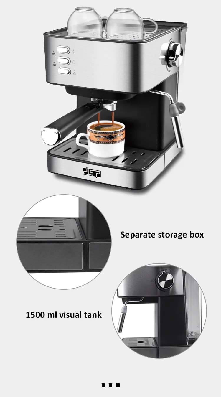 Home Office small Italian Espresso semi-automatic Coffee Maker milk frother integrated coffee machine