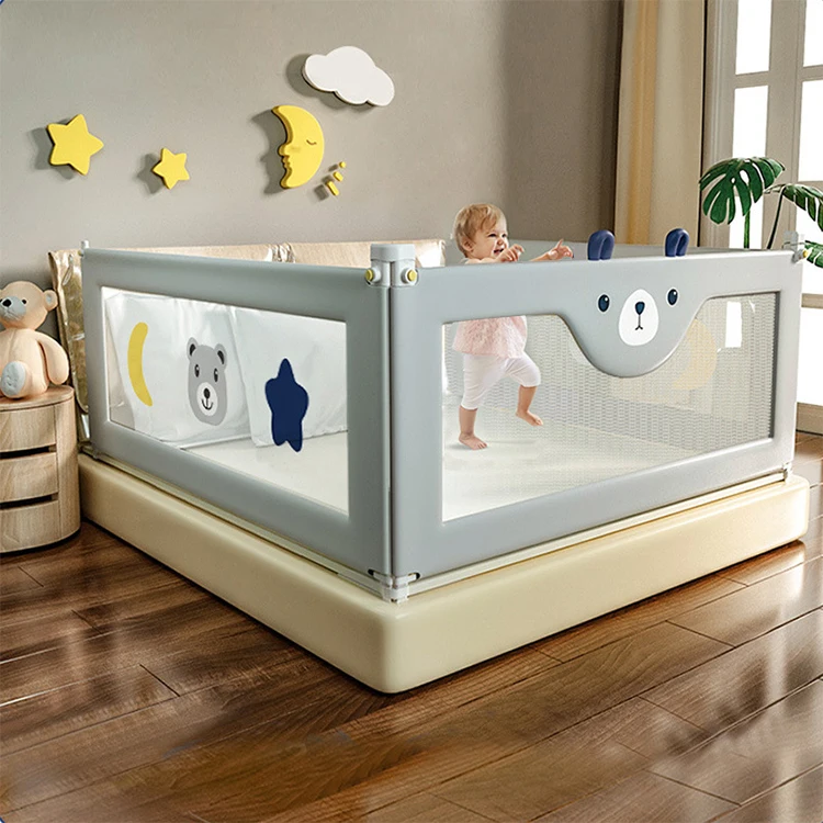 Extra Double Side Bed Protectors with Fence Railing Edge Guard Baby Safety Rails & Rail Guards
