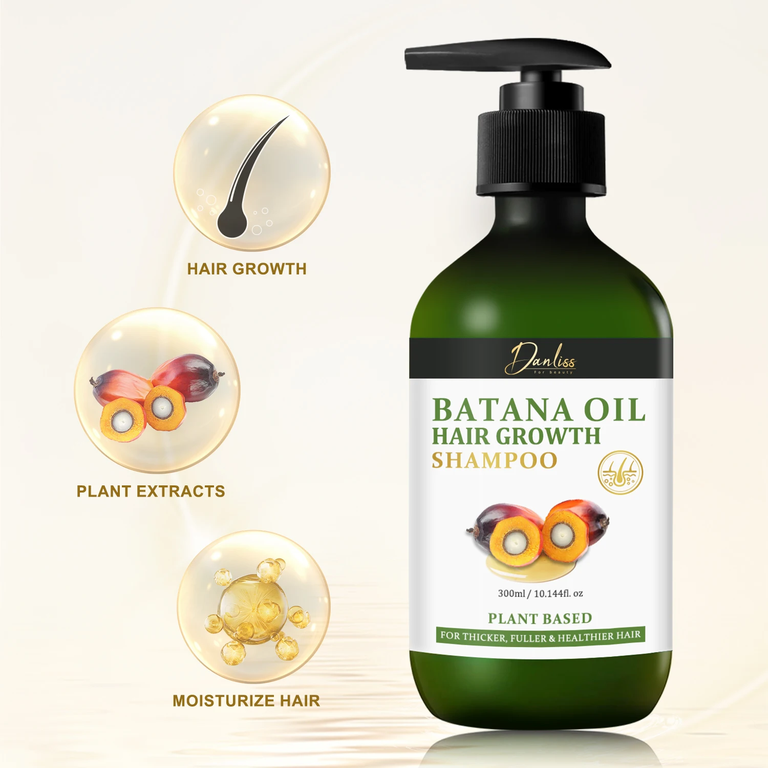 Private Label Organic Hair Care Growth Shampoo Sulfate Free Curly Batana Oil Mint Shampoo and Conditioner for Thinning Hair