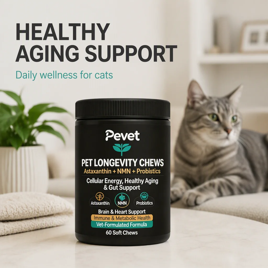 Pevet Pet Aging & Wellness Supplement Astaxanthin NMN Supports Vitality Antioxidant & Gut Health OEM/ODM Pet Supplement