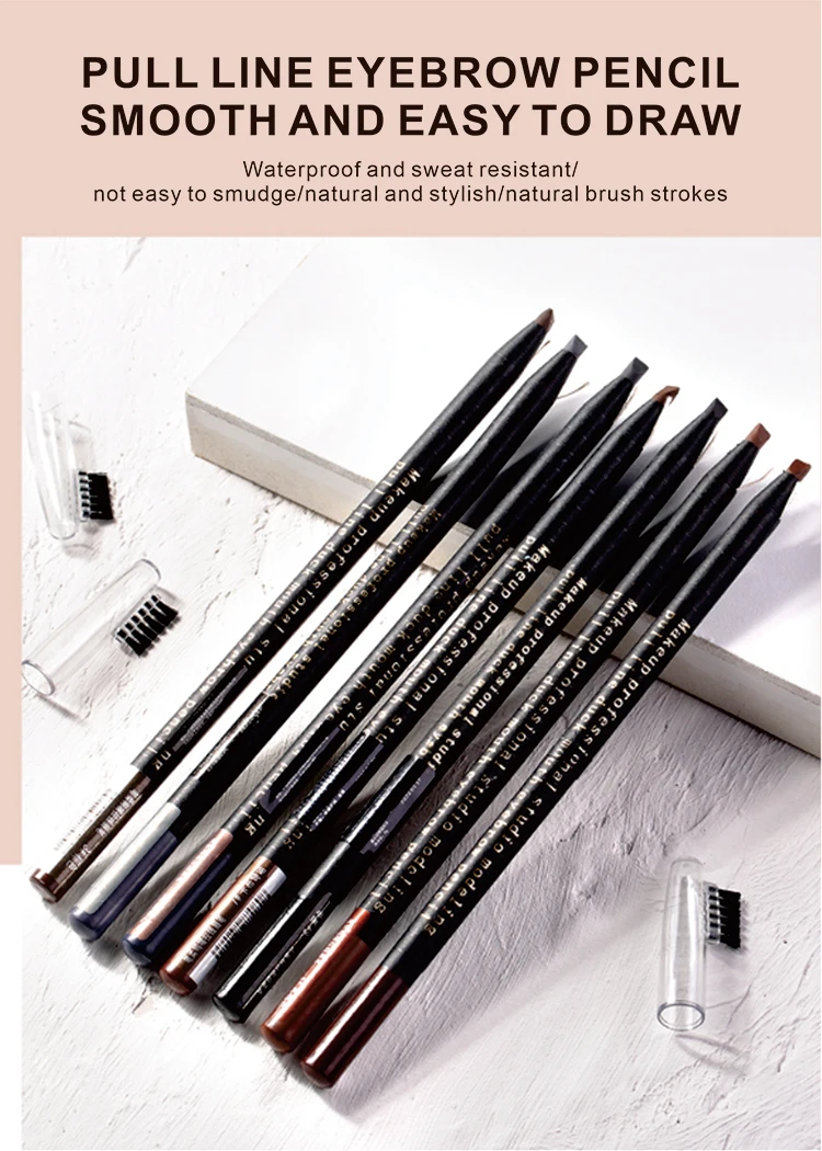 High Quality Hard Formula Eyebrow Pencil With Comb Pull Line Eyebrow