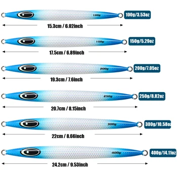 Cheery 100g-400g Saltwater Jig Fishing Lures Fast Sinking Casting Jigging Bait Lead Material Artificial Bait for Sea Fishing – Metal Jig – view 4