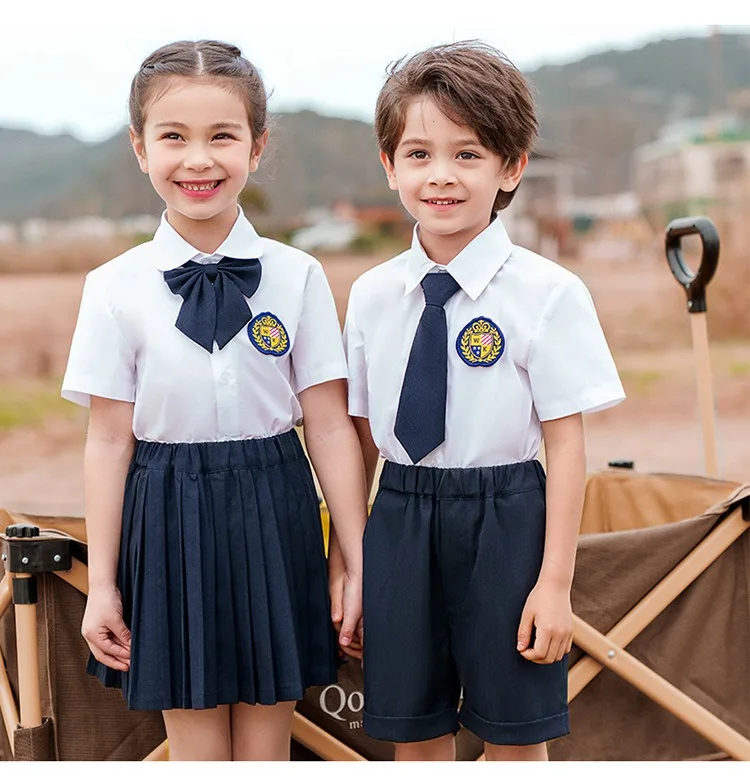 Pre School Uniform Boy and Girls Inter New Model School Uniform Dress White School Uniforms for Children From 2 to 12 Years