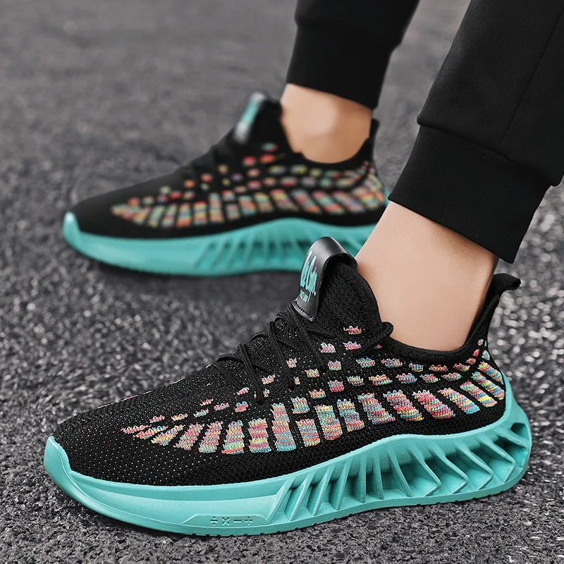 2021 Spring New Model Big Size Sport Black Sneakers Mens Breathable Shoes Causal