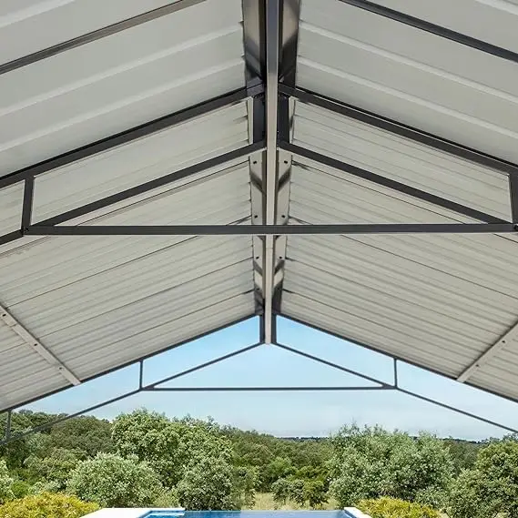 Многофункциональное укрытие для гаража с стальной крышей и каркасом порошковым покрытием автомобилей грузовиков лодок