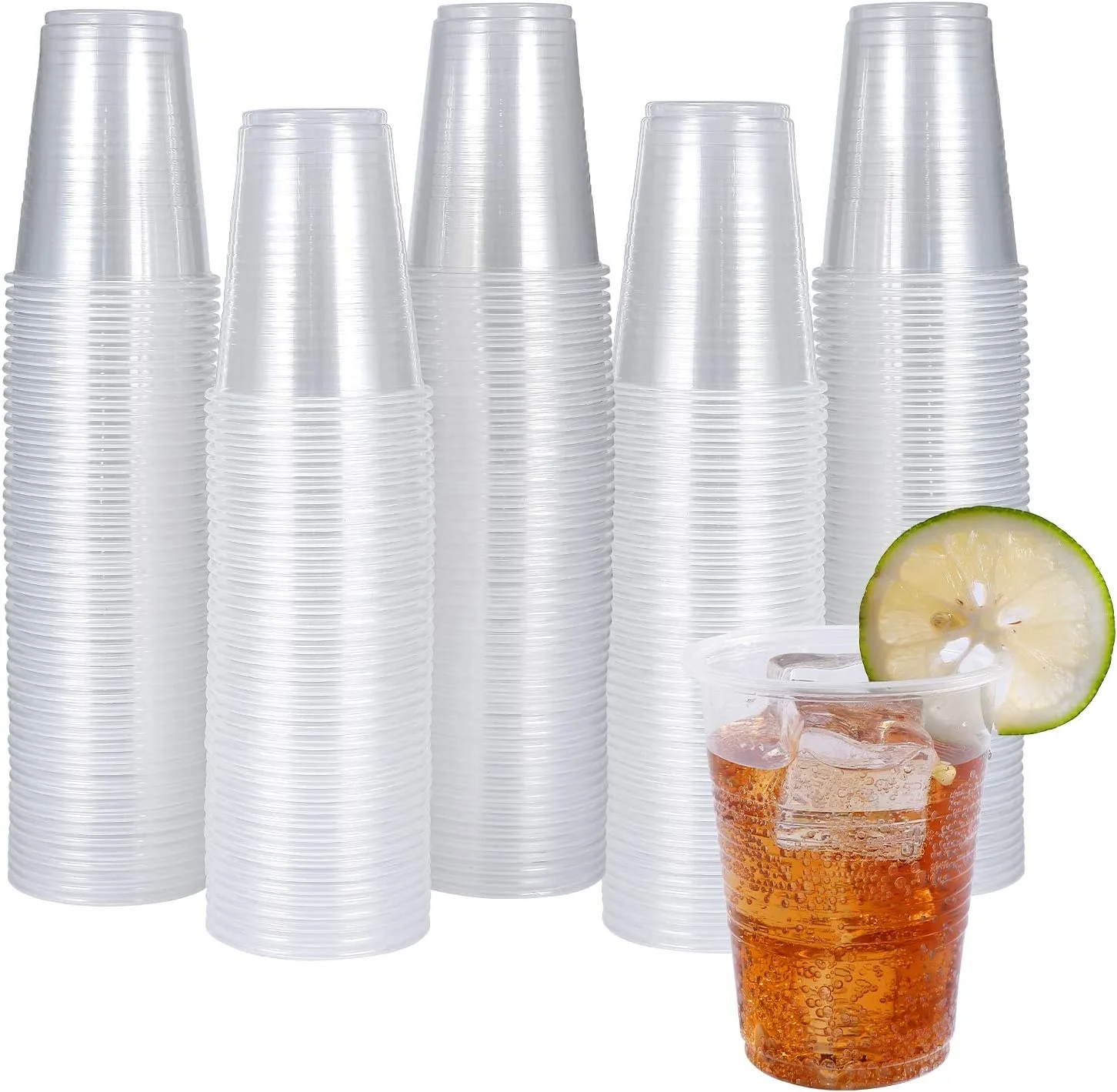 FULING 7 oz Translucent Plastic Cups, Sleeve Packed Drink Plastic Cups