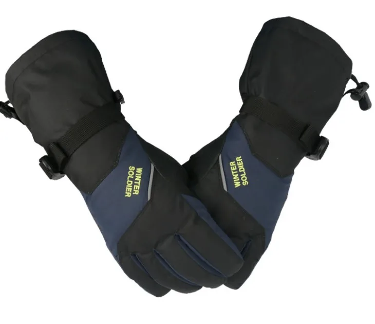 Оптовая продажа, Неоновые Теплые ветрозащитные и водонепроницаемые зимние лыжные перчатки для мужчин и женщин
