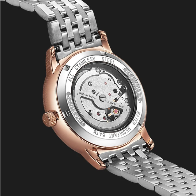 2022 Custom rose gold japan movement luxury SURFIVE logo automatic mechanical watch - Image 6