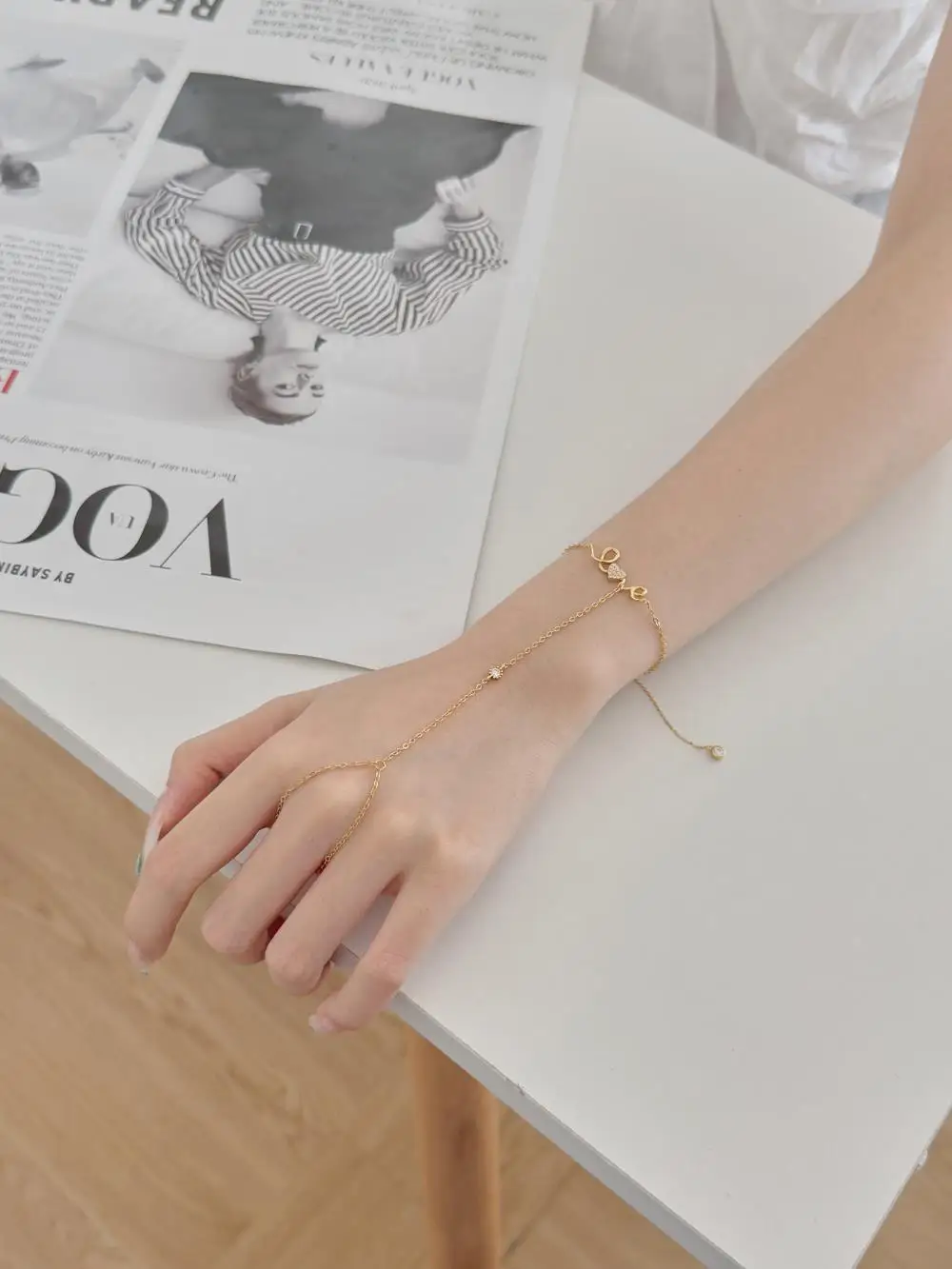 KAKODIY 18K gold plated heart pendant chain women's bracelet 925 sterling silver jewelry bracelet detail 3