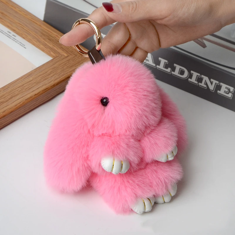 Faux fur bunny on sale keychain