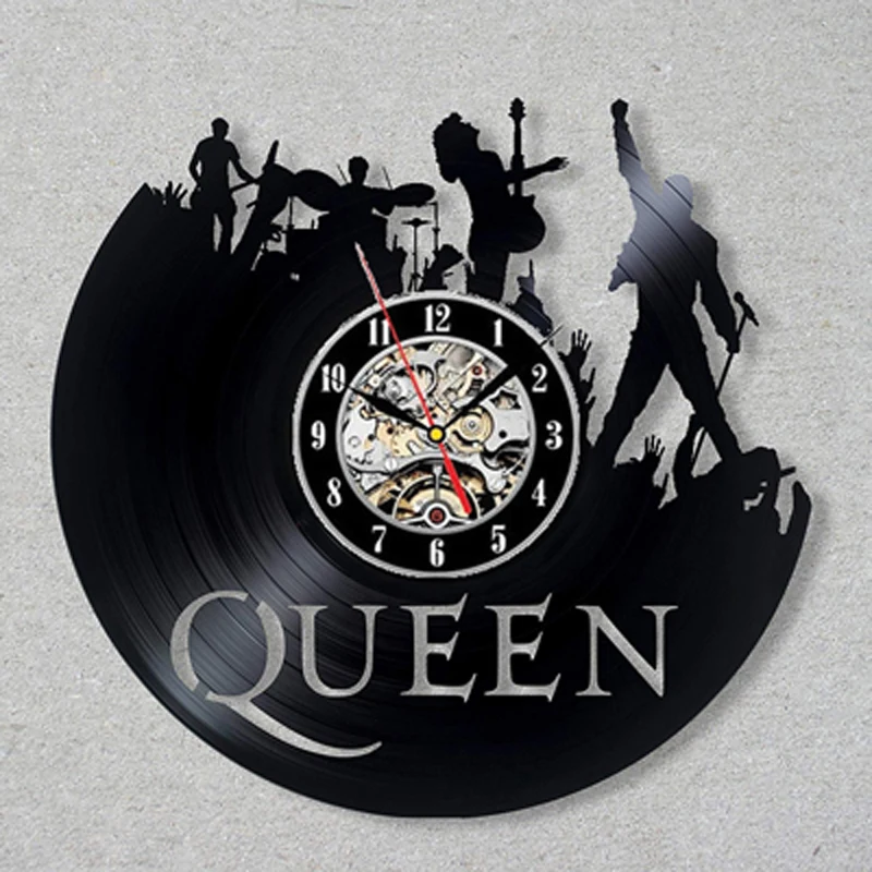 Orologio Da Parete In Vinile Per Musicisti - Design Bassista, Chitarra, Batteria, Rock Metal Punk - Idea Regalo Originale