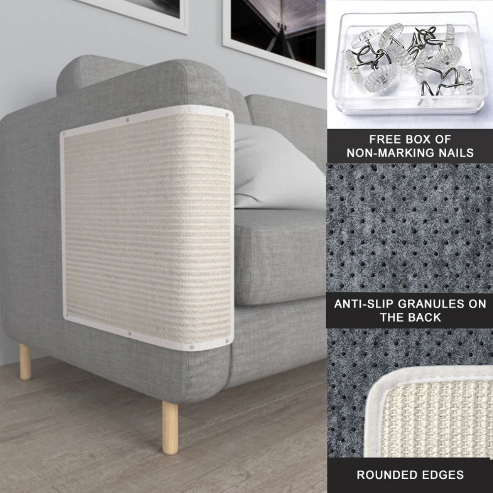 Natural Sisal Cat Scratch Mat Sofa Protector Cat Scratcher Sofa Cover To Prevent Furniture