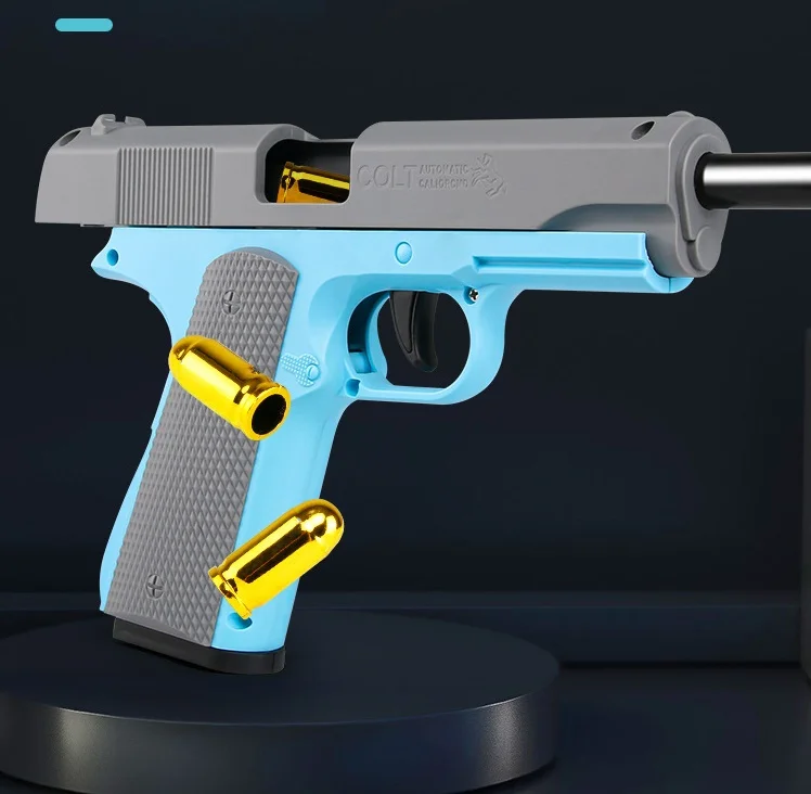 Kid's Pure Throw Shell M1911 Toy Guns Non Firing Model Empty Hanging Back Chamber Hand Loaded Toys