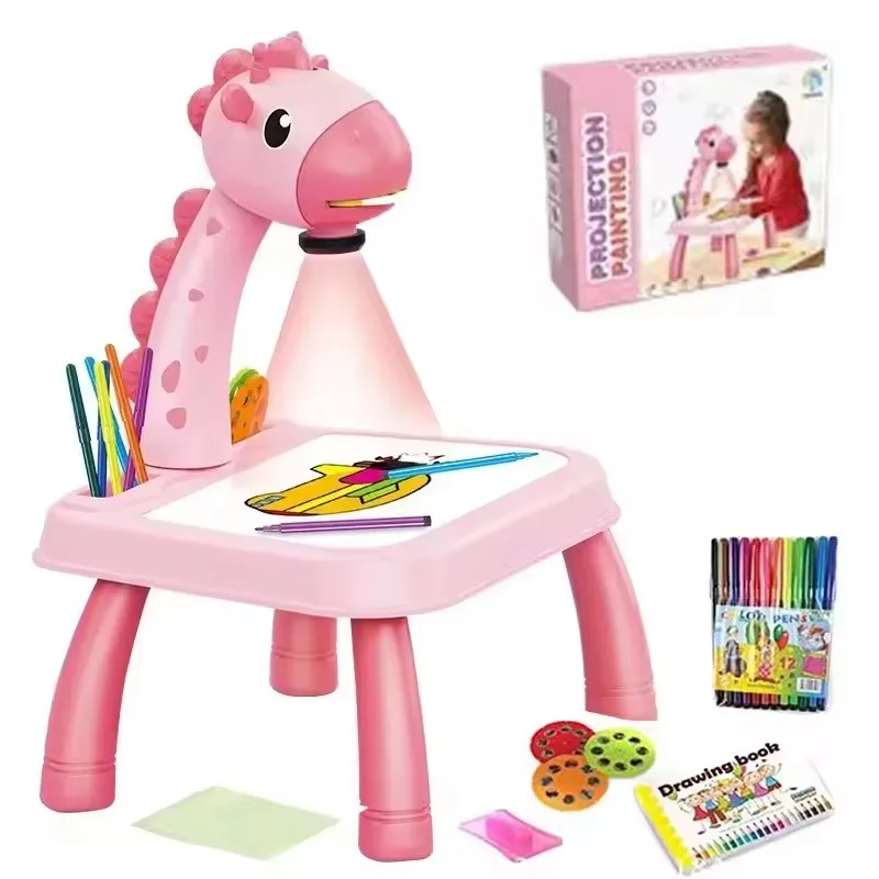Giraffe Projector Drawing Table Multifunctional Learning Desk Painting Machine Table Drawing Board Toys for Kids