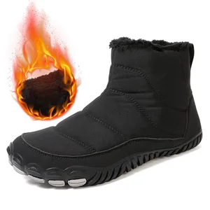 Winter Snow Boots Warm Waterproof Breathable Outdoor Couples Plush Lined Cold-Proof Casual Hiking Shoes Ankle Oxford Upper EVA