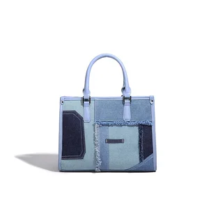 Factory Custom New Fashion Large Capacity Ladies Shoulder Crossbody Bags Designer Denim Women Tote Handbags