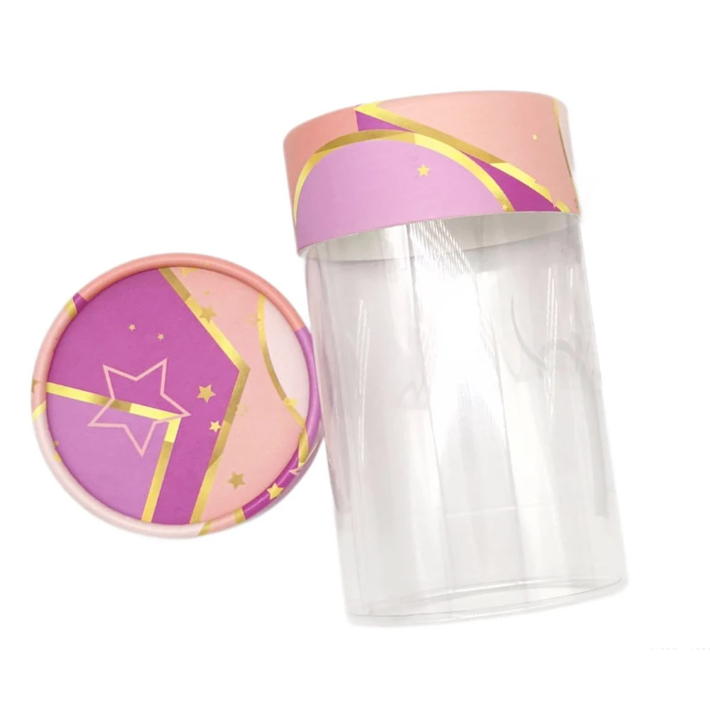 Custom Printing Paper Tube Box Clear Plastic Window Cylinder Packaging Container Tube Box