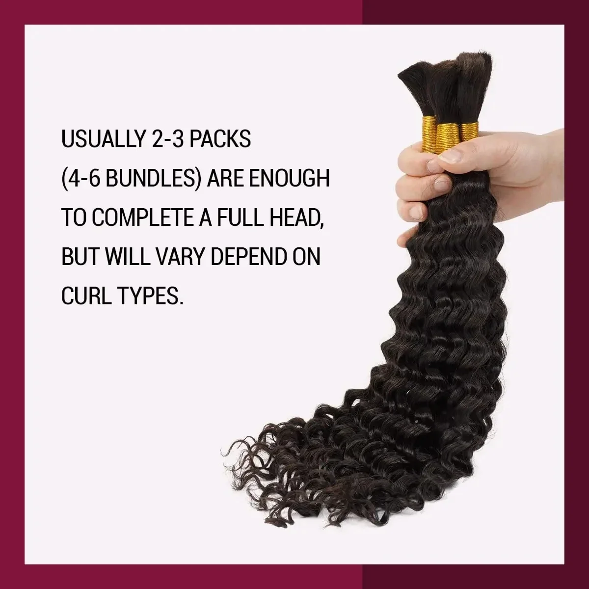 Capelli umani ondulati profondi sfusi per intrecciare trecce all'uncinetto capelli brasiliani Remy senza trama micro trecce pacchi di capelli neri castani 3 pezzi_voghion.com