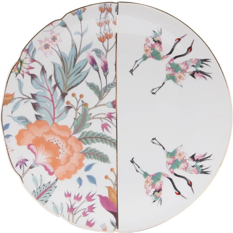 Chinese Luxury Floral Plates dinner plate set Ceramic Porcelain Dinner Sets and dessert plate dish tableware dinnerware