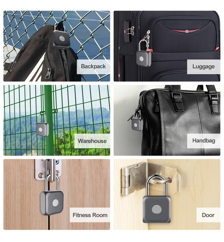 Livolo New Hot Keyless Padlock Safety Door Lock Fingerprint Smart Lock