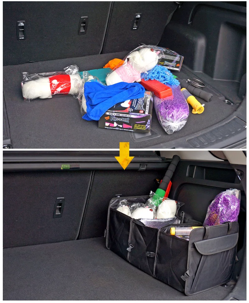 Многоцветный вместительный органайзер для хранения мусора, складной органайзер для багажника автомобиля, дорожный органайзер для багажника