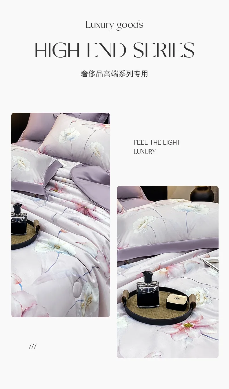 60s Bed Sheet Tencel Quilt Cover Set Factory Selling High Quality Bed