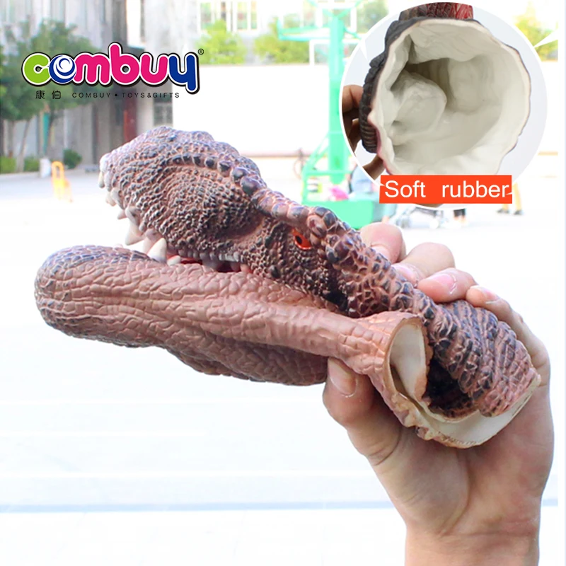 Play Cartoon Toys Rubber Animal Head Dinosaur Hand Puppet