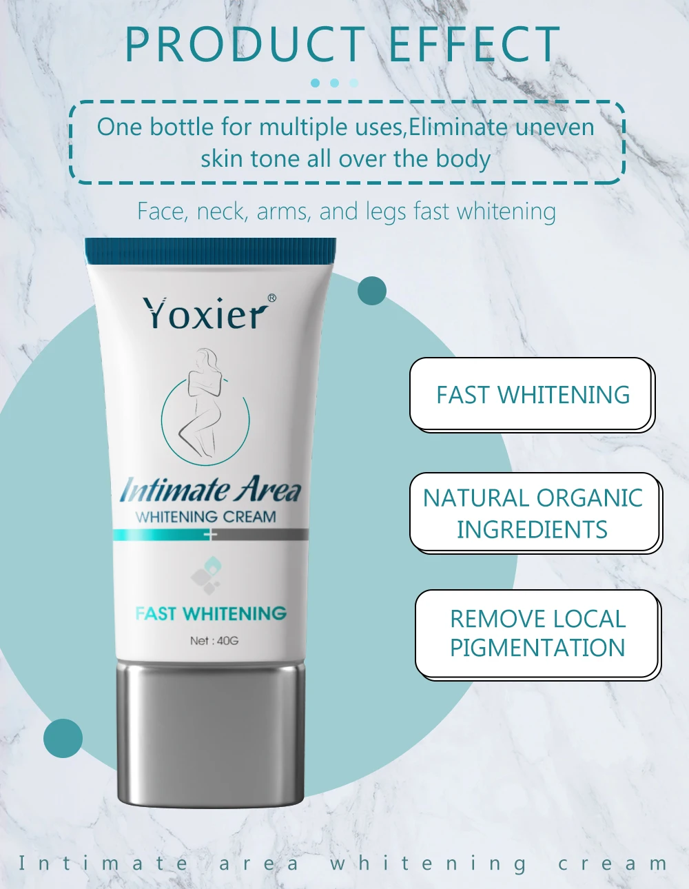 Yoxier Brighten Intimate Area Whitening Cream Improve Underarms Knees Inner Thighs Buttocks Dark 5684