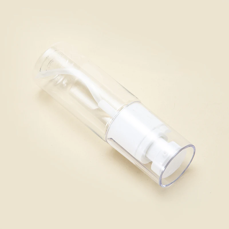 Portable Empty Cylindrical 30ml 60ml Small PET Plastic Bottles Lotion Orange Transparent Cosmetic Pump Bottle supplier