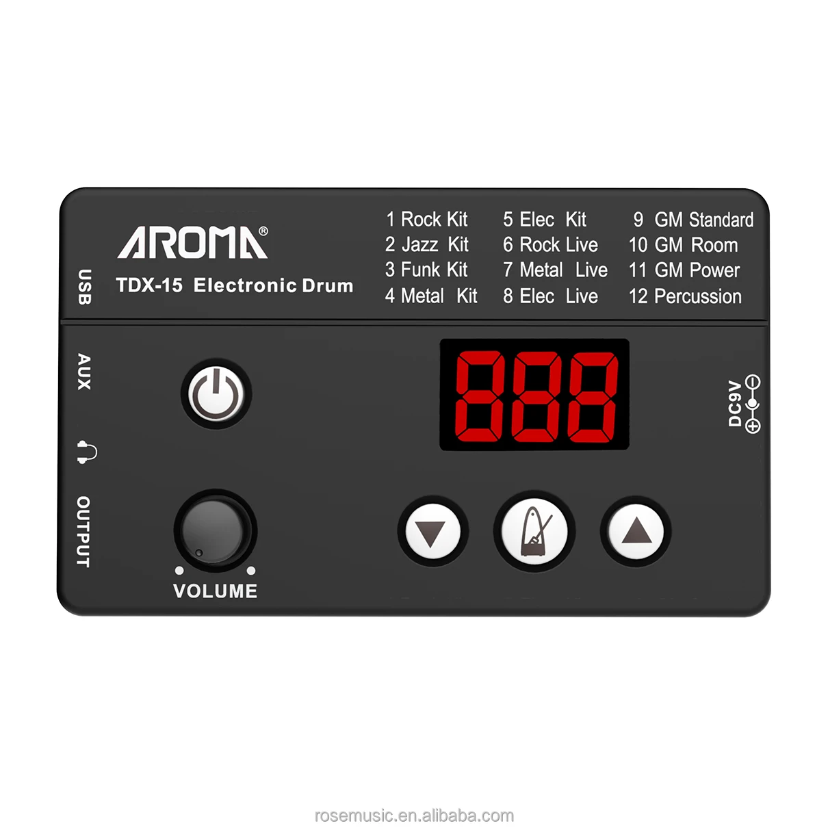Aroma TDX-15 Electric Drum Kit for Beginners - 50 Kits, Ergonomic 