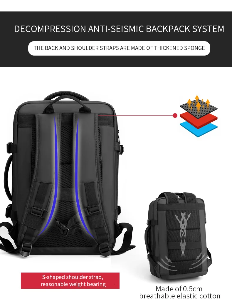 New Bag Laptop Usb Charging Men College School Waterproof Backpack Bag Travel Backpacks for Men
