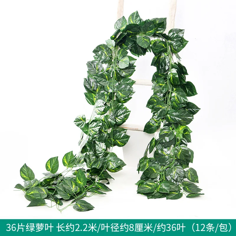 Artificial Green Fake Plants Odorless Artificial Ivy Leaves Plant Vines  Hanging Leaves Wedding Decoration Outdoor Decors