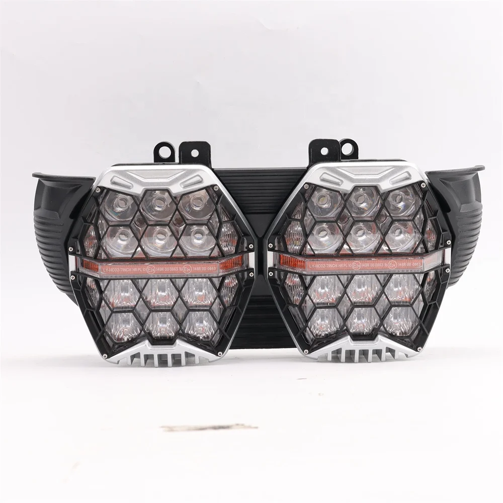 TIYPEOR Emark DOT Approved Dual LED DRL Sealed Beam Headlight Moto Headlamp DRL for Harley Motorcycle Road Glide 2015-2023