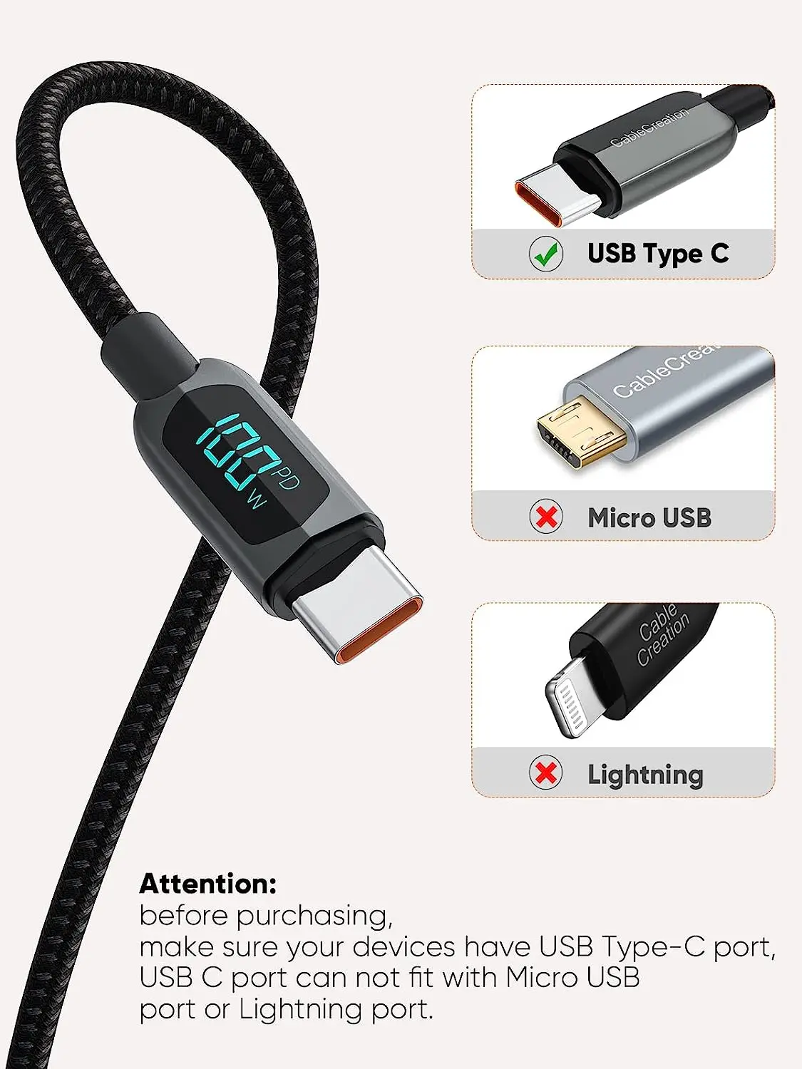 Cavo di ricarica USB-C Type-C a XT60 PD 100W 20V/5A
