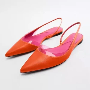 Custom Pointed Head Transparent Designer Shoes Sandals for Women and Ladies Flat Shoes Luxury slippers Femmes Fashion