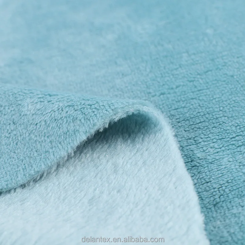 Delantex 100 Polyester 250GSM Heavy Wholesale Flannel Liso Felpa Fleece Fabric for Pajamas