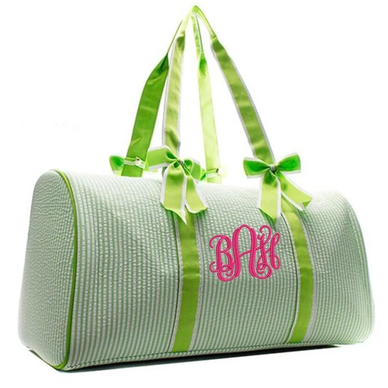 Monogrammed Quilted Duffel Bag