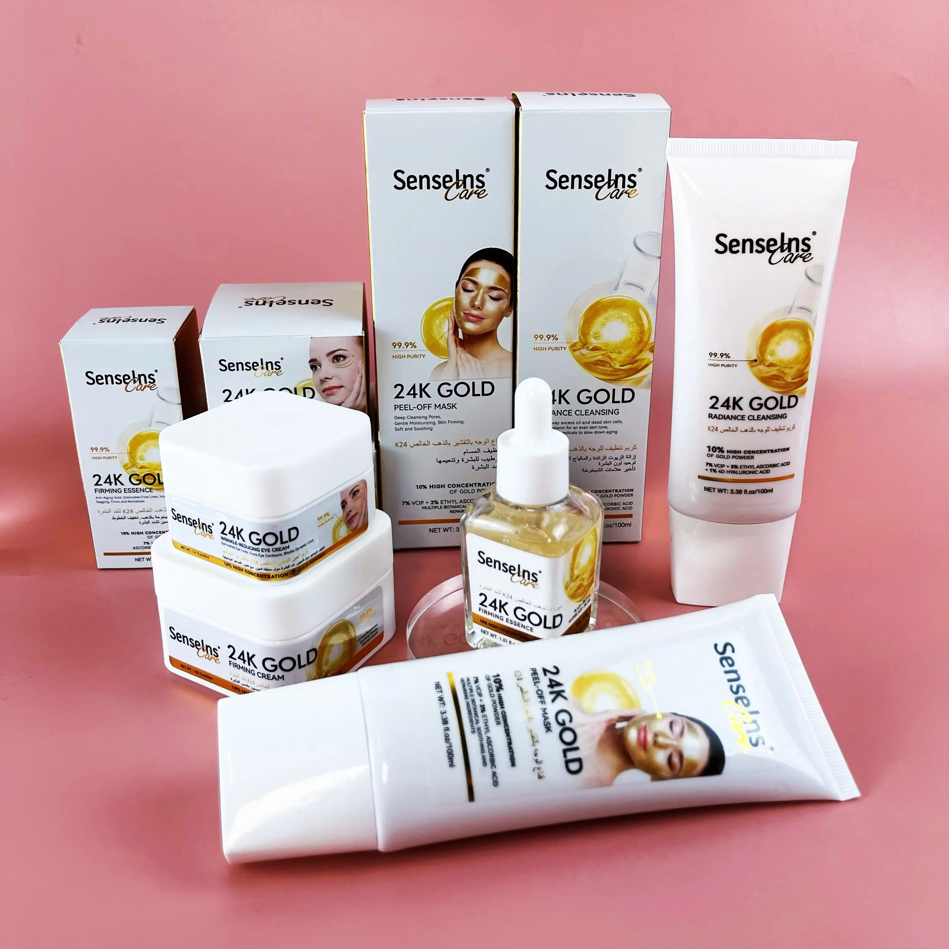 Wholesale 24k Gold Face Care Set Private Label Organic Moisturizing