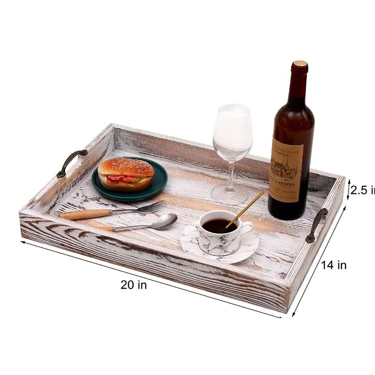 20 дюймов ретро ржавый твердый деревянный стол дисплей кухня оптовая продажа деревянные лотки