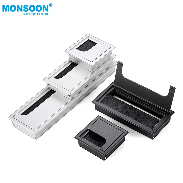 MONSOON Furniture Hardware Office Computer Desk Dustproof Table Metal square Cable Outlet Cable Hole Cover