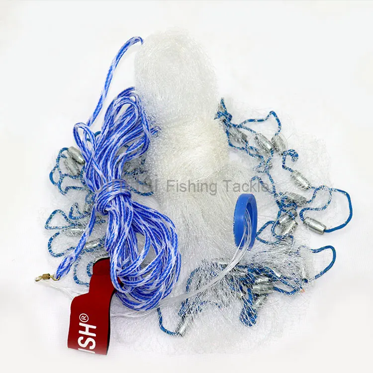 Nylon White Mesh Fishing Net Jaal with Lead Pendant Gill Net Fishing China Fishing Net