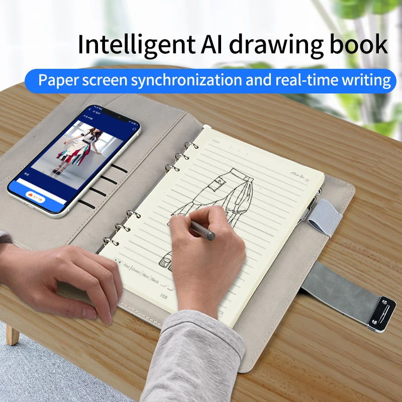 Promotional Secure Diary Notebook Custom Logo VIP Gift Password Code Lock BT Smart Pen App Transfer Agenda with Power Bank
