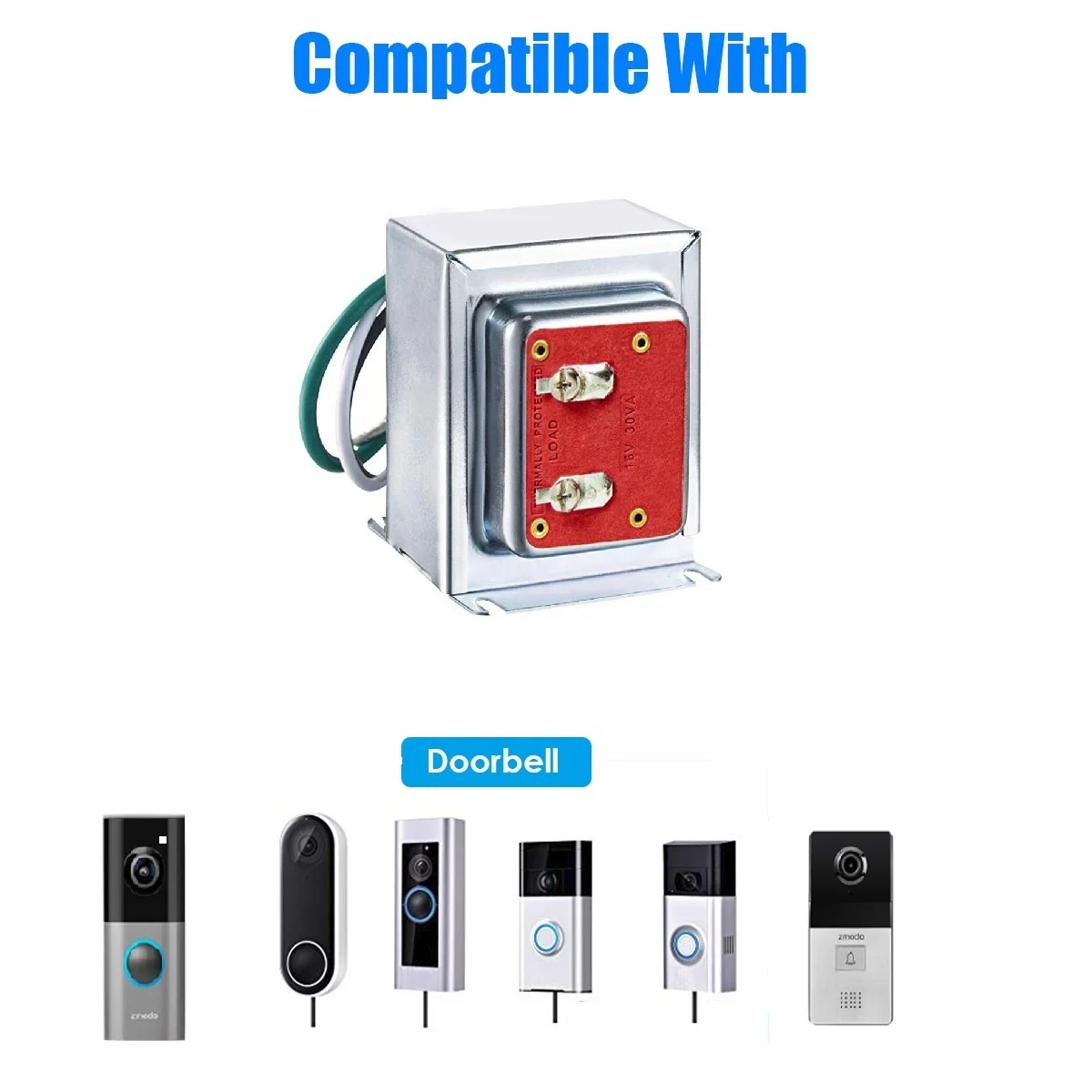 Hardwired 16V 30VA Transformer for Ring Wired Video Doorbells