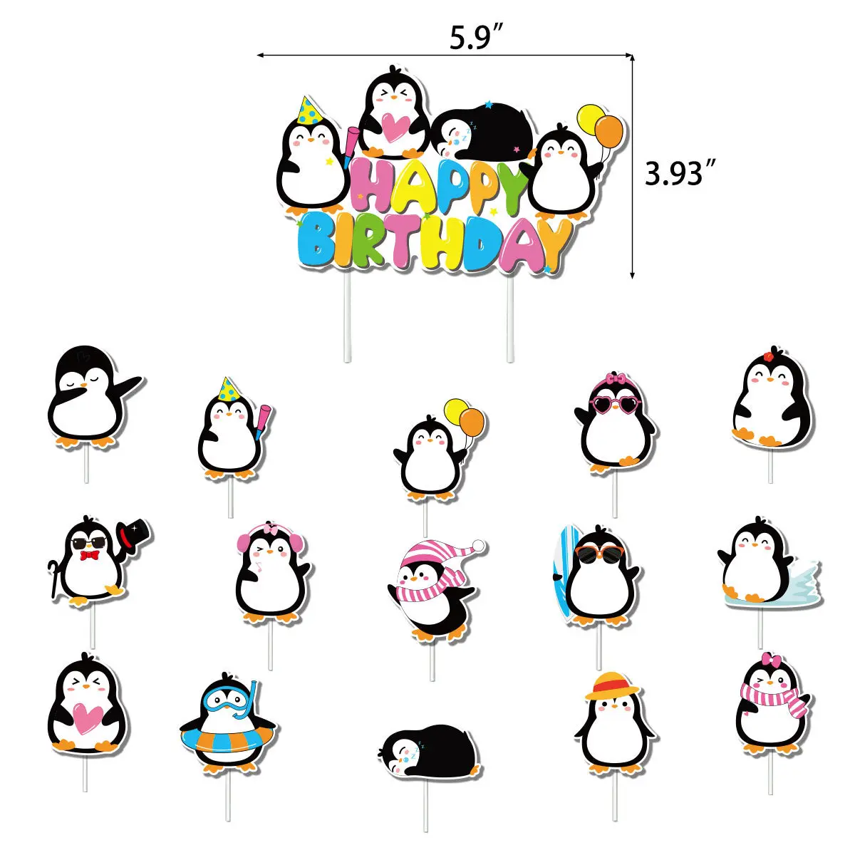 happy birthday penguin clipart